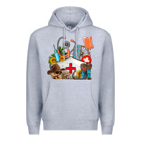 Heather Grey nurse  summer Premium Hoodie - AdoDesignShop