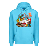 Ocean Blue nurse  summer Premium Hoodie - AdoDesignShop