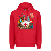 Red nurse  summer Premium Hoodie - AdoDesignShop