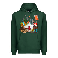 Sports Green nurse  summer Premium Hoodie - AdoDesignShop