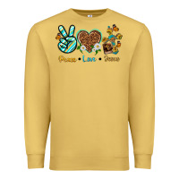 Antique Gold peace love jesus Premium Sweatshirt - texasbilliewilder