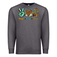 Charcoal Heather peace love jesus Premium Sweatshirt - texasbilliewilder
