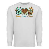 Dove Grey peace love jesus Premium Sweatshirt - texasbilliewilder