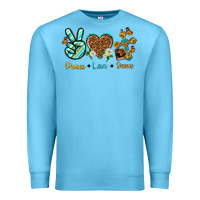 Ocean Blue peace love jesus Premium Sweatshirt - texasbilliewilder