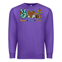 Purple peace love jesus Premium Sweatshirt - texasbilliewilder