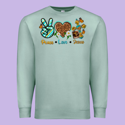 Premium Sweatshirt peace love jesus