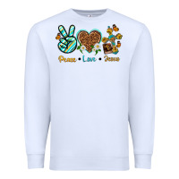 White peace love jesus Premium Sweatshirt - texasbilliewilder