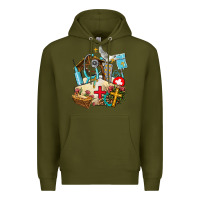 Army Green nurse  cross and jesus Premium Hoodie - AdoDesignShop