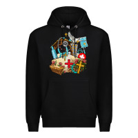 Black nurse  cross and jesus Premium Hoodie - AdoDesignShop