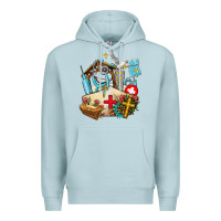 Blue Mist nurse  cross and jesus Premium Hoodie - AdoDesignShop