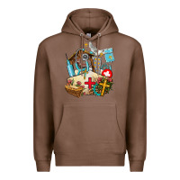 Chestnut nurse  cross and jesus Premium Hoodie - AdoDesignShop