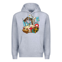 Heather Grey nurse  cross and jesus Premium Hoodie - AdoDesignShop