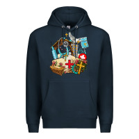 Navy nurse  cross and jesus Premium Hoodie - AdoDesignShop