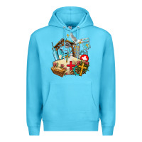 Ocean Blue nurse  cross and jesus Premium Hoodie - AdoDesignShop