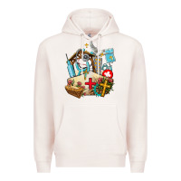 Pale Pink nurse  cross and jesus Premium Hoodie - AdoDesignShop