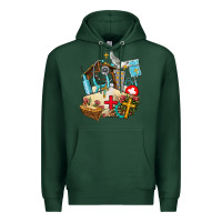 Sports Green nurse  cross and jesus Premium Hoodie - AdoDesignShop