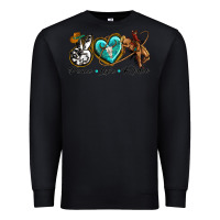 Black peace love rodeo Premium Sweatshirt - texasbilliewilder