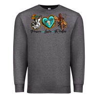 Charcoal Heather peace love rodeo Premium Sweatshirt - texasbilliewilder
