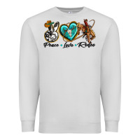 Dove Grey peace love rodeo Premium Sweatshirt - texasbilliewilder