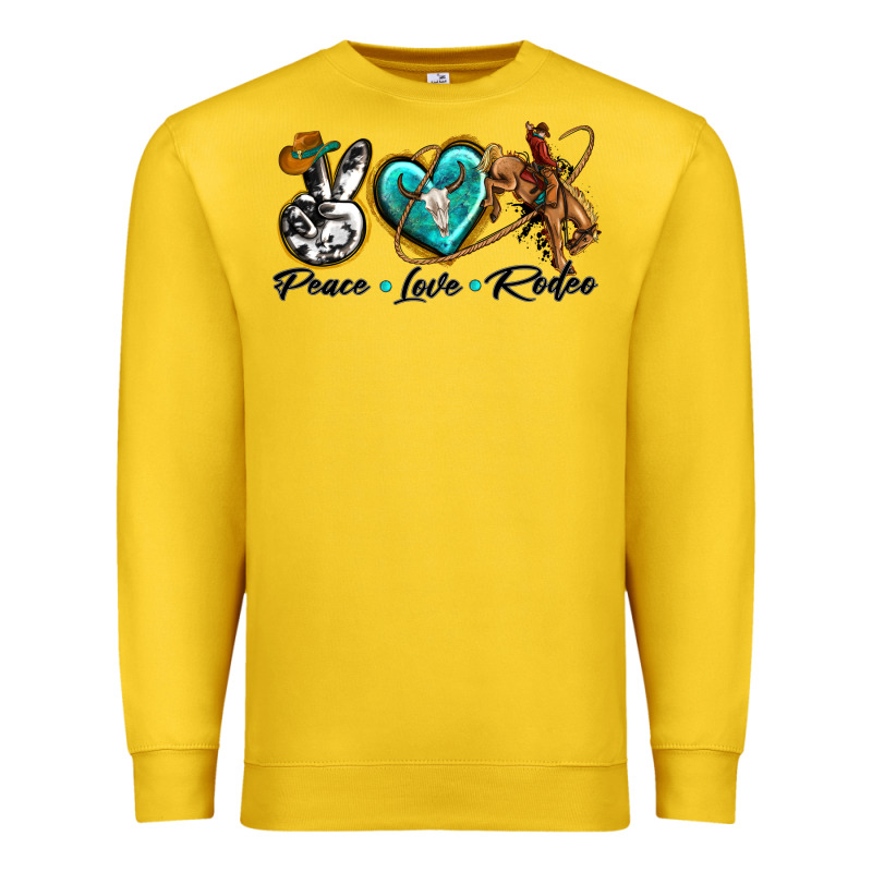 Peace Love Rodeo Premium Sweatshirt by texasbilliewilder | Teevron