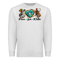 Oatmeal Heather peace love rodeo Premium Sweatshirt - texasbilliewilder