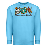 Ocean Blue peace love rodeo Premium Sweatshirt - texasbilliewilder