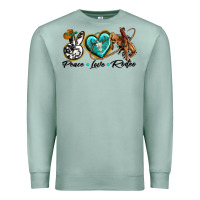 Seafoam peace love rodeo Premium Sweatshirt - texasbilliewilder