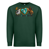 Sports Green peace love rodeo Premium Sweatshirt - texasbilliewilder