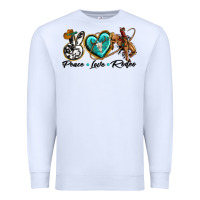 White peace love rodeo Premium Sweatshirt - texasbilliewilder