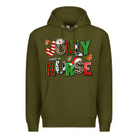 Army Green jolly nurse Premium Hoodie - AdoDesignShop