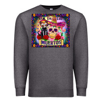 Charcoal Heather dia de los muertos Premium Sweatshirt - Zillion Design Studio