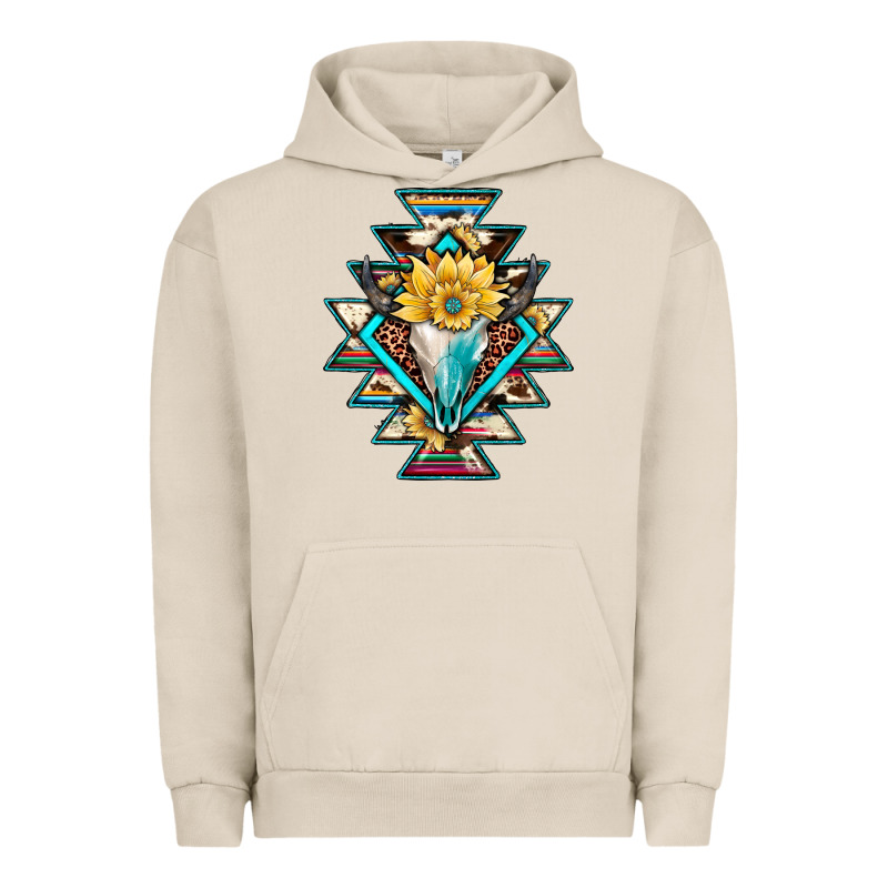Cowhide Leopard Bull Skull Aztec Urban Hoodie by JahusDesignShop | Teevron