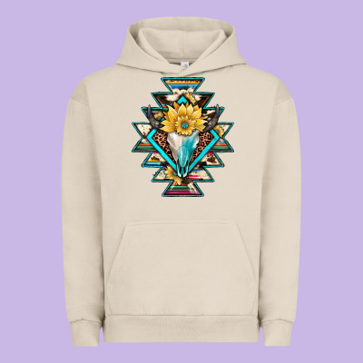 Cowhide Leopard Bull Skull Aztec Urban Hoodie Designed By Jahusdesignshop