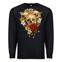 Black Triangle Flower Skeletons Premium Sweatshirt - RanaPortraitStore
