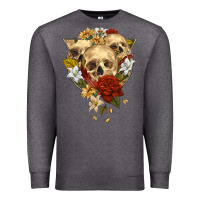 Charcoal Heather Triangle Flower Skeletons Premium Sweatshirt - RanaPortraitStore