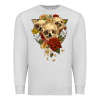 Dove Grey Triangle Flower Skeletons Premium Sweatshirt - RanaPortraitStore