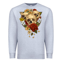 Heather Grey Triangle Flower Skeletons Premium Sweatshirt - RanaPortraitStore