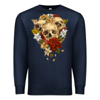 Navy Triangle Flower Skeletons Premium Sweatshirt - RanaPortraitStore