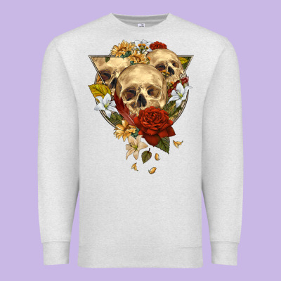 Premium Sweatshirt Triangle Flower Skeletons