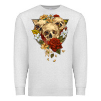 Oatmeal Heather Triangle Flower Skeletons Premium Sweatshirt - RanaPortraitStore