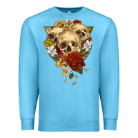 Ocean Blue Triangle Flower Skeletons Premium Sweatshirt - RanaPortraitStore