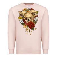 Pale Pink Triangle Flower Skeletons Premium Sweatshirt - RanaPortraitStore