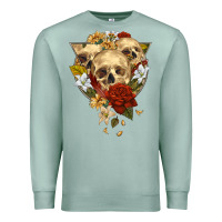 Seafoam Triangle Flower Skeletons Premium Sweatshirt - RanaPortraitStore