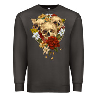 Smoke Triangle Flower Skeletons Premium Sweatshirt - RanaPortraitStore