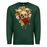 Sports Green Triangle Flower Skeletons Premium Sweatshirt - RanaPortraitStore