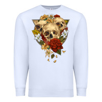 White Triangle Flower Skeletons Premium Sweatshirt - RanaPortraitStore