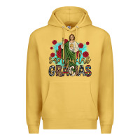 Antique Gold san judas gracias Premium Hoodie - JahusDesignShop
