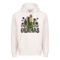 Pale Pink san judas gracias Premium Hoodie - JahusDesignShop