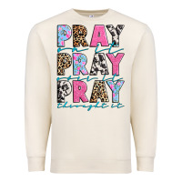 Sandshell pray on it pray over it pray throught it Premium Sweatshirt - texasbilliewilder