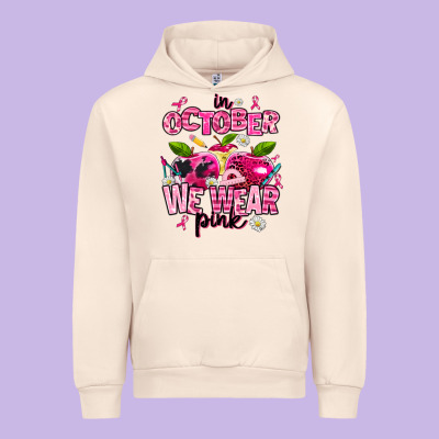 In October We Wear Pink Teachers Urban Hoodie Designed By Adodesignshop